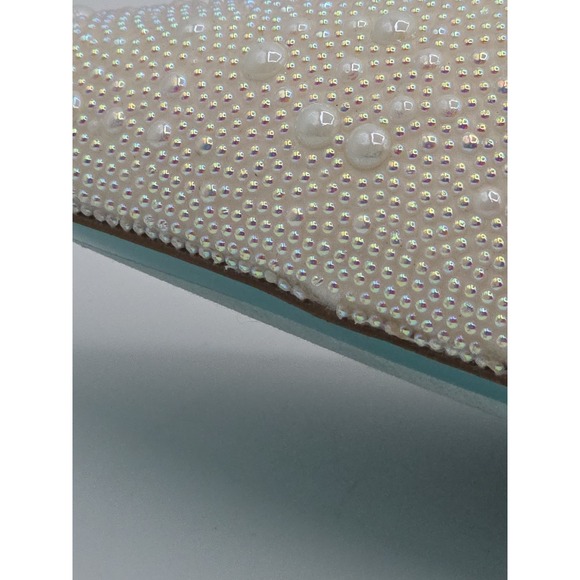 Betsey Johnson Ivory Rhinestone Pointed Toe Kitten Heel Drag Queen Womens Sz 12W - Picture 8 of 14